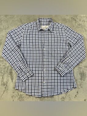 Frank & Eileen Gingham Check Shirt Women's Large Long Sleeve Button-Up Blue